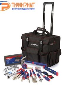 Bộ dụng cụ 176 chi tiết với xe đẩy túi Workpro W009029