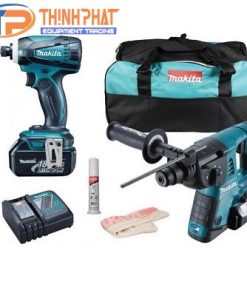 Bộ máy khoan bê tông và máy vặn vít dùng pin 18V Makita DLX2071PM1