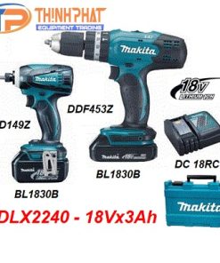 Bộ sản phẩm máy khoan máy vặn vít Makita DLX2240
